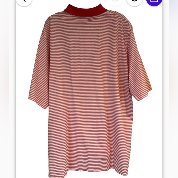 POLO GOLF Ralph Lauren Men’s XL Polo Orange White Striped 3 Button‎ Short Sleeve - Picture 3 of 8